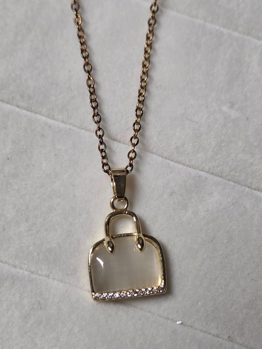 Stainless steel purse necklace